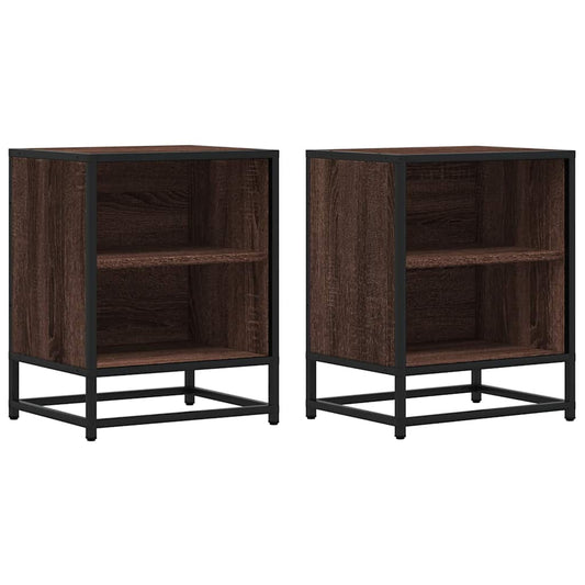 vidaXL Bedside Cabinets 2 pcs Brown Oak 40x31x50 cm