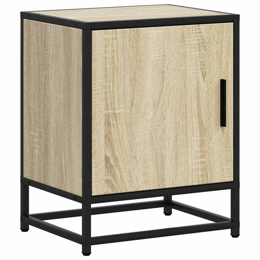 vidaXL Bedside Cabinet Sonoma Oak 40x31x50cm Engineered Wood and Metal