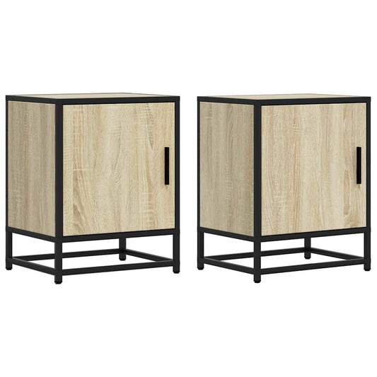 vidaXL Bedside Cabinets 2 pcs Sonoma Oak 40x31x50 cm