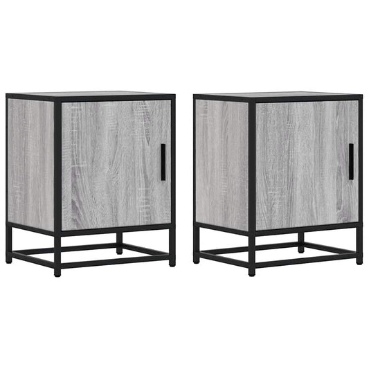 vidaXL Bedside Cabinets 2 pcs Grey Sonoma 40x31x50 cm