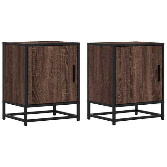 vidaXL Bedside Cabinets 2 pcs Brown Oak 40x31x50 cm