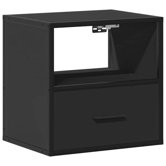 vidaXL Wall-mounted Bedside Cabinet Black 40x31x39.5 cm