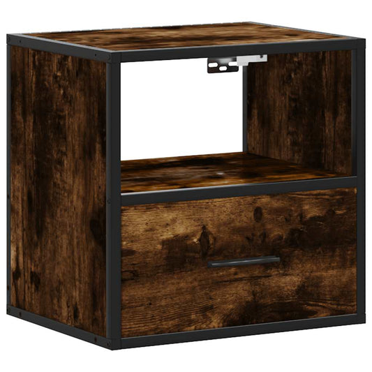 vidaXL Wall-mounted Bedside Cabinet Smoked Oak 40x31x39,5 cm
