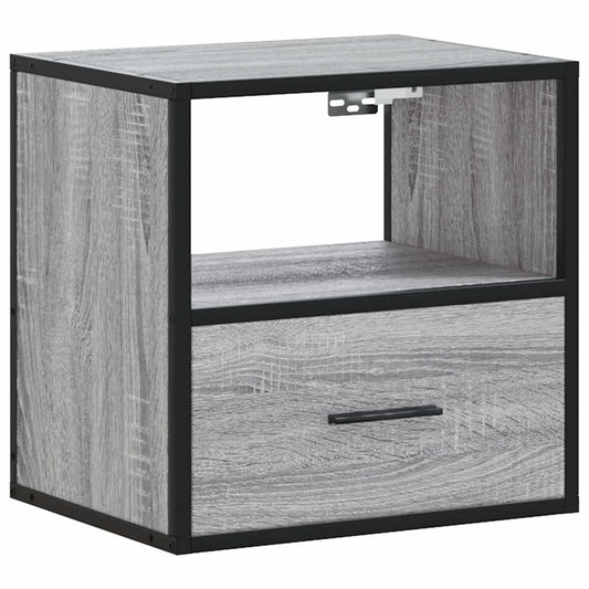 vidaXL Wall-mounted Bedside Cabinet Grey Sonoma 40x31x39,5 cm