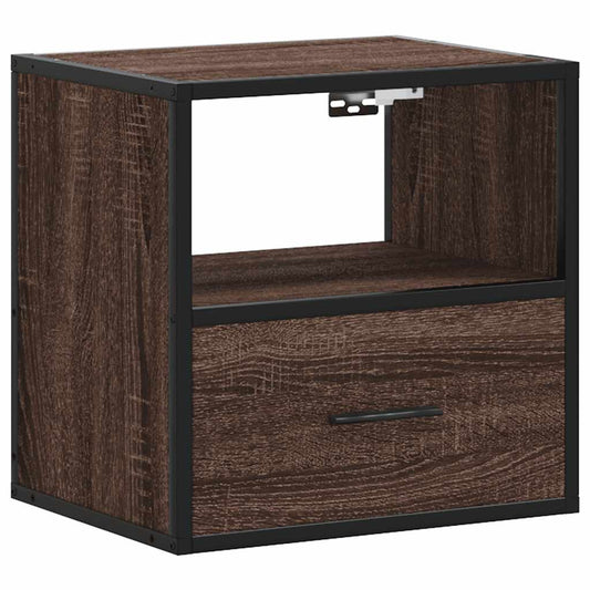 vidaXL Wall-mounted Bedside Cabinet Brown Oak 40x31x39,5 cm