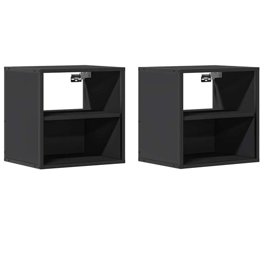 vidaXL Wall-mounted Bedside Cabinets 2 pcs Black 40x31x39,5 cm