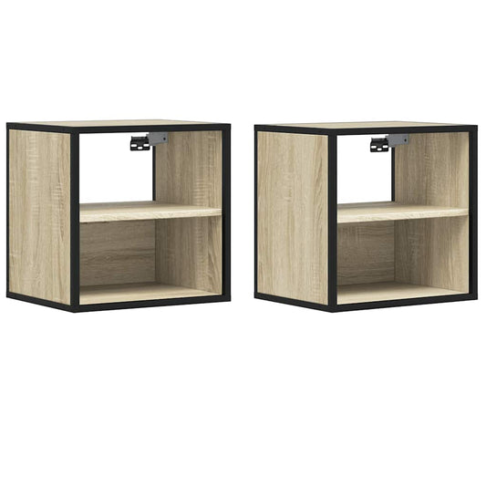 vidaXL Wall-mounted Bedside Cabinets 2 pcs Sonoma Oak 40x31x39,5 cm