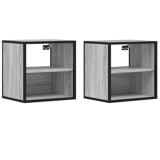 vidaXL Wall-mounted Bedside Cabinets 2 pcs Grey Sonoma 40x31x39,5 cm