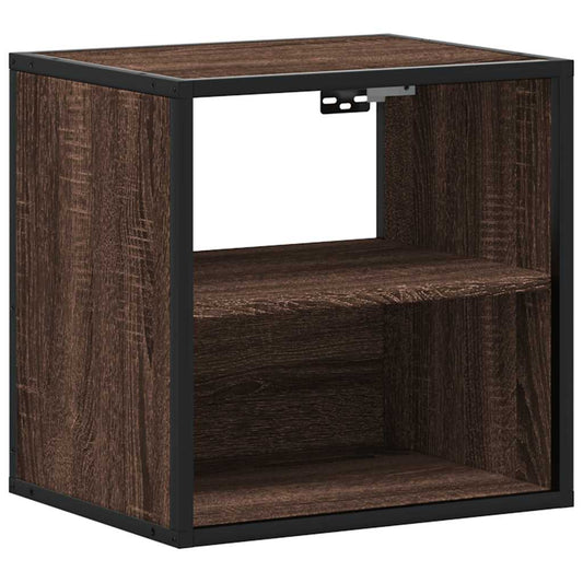 vidaXL Wall-mounted Bedside Cabinet Brown Oak 40x31x39,5 cm