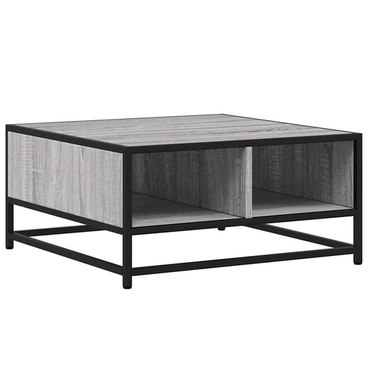 vidaXL Coffee Table Grey Sonoma 60.5x60.5x30 cm Engineered Wood and Metal