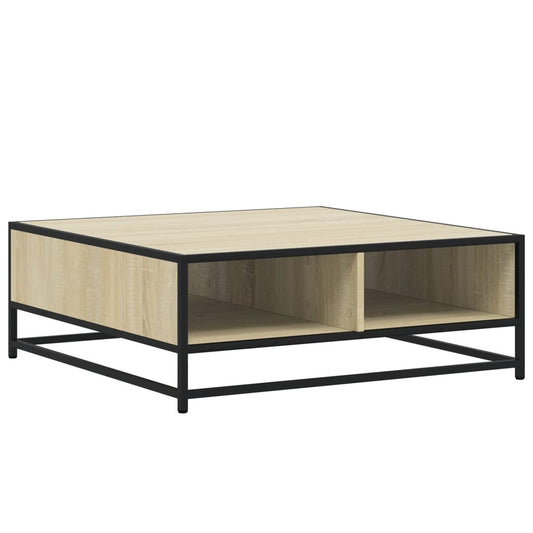 vidaXL Coffee Table Sonoma Oak 80x80x30 cm Engineered Wood and Metal
