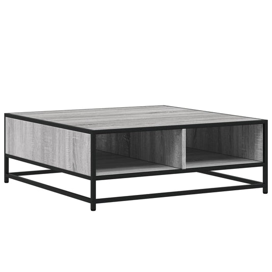 vidaXL Coffee Table Grey Sonoma 80x80x30 cm Engineered Wood and Metal