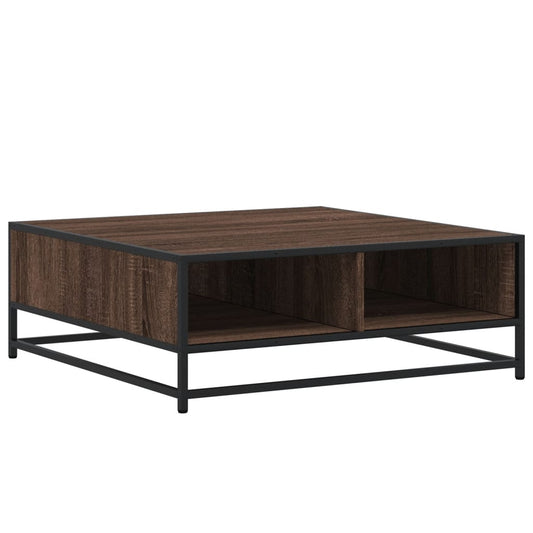 vidaXL Coffee Table Brown Oak 80x80x30 cm Engineered Wood and Metal