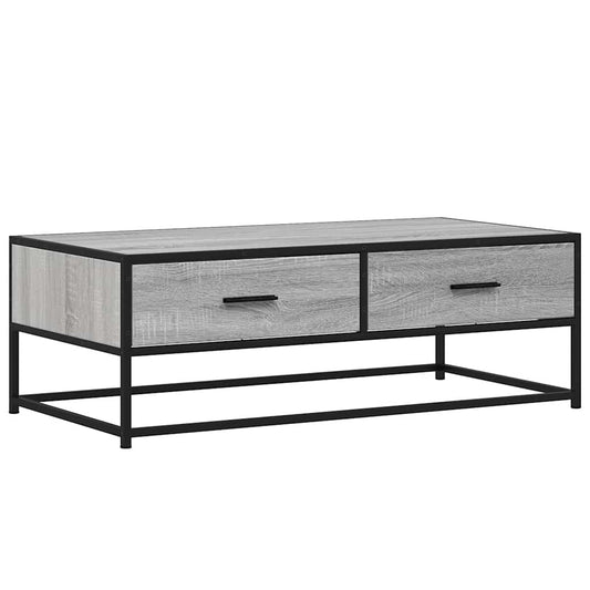 vidaXL Coffee Table Grey Sonoma 100x50x35 cm Engineered Wood and Metal