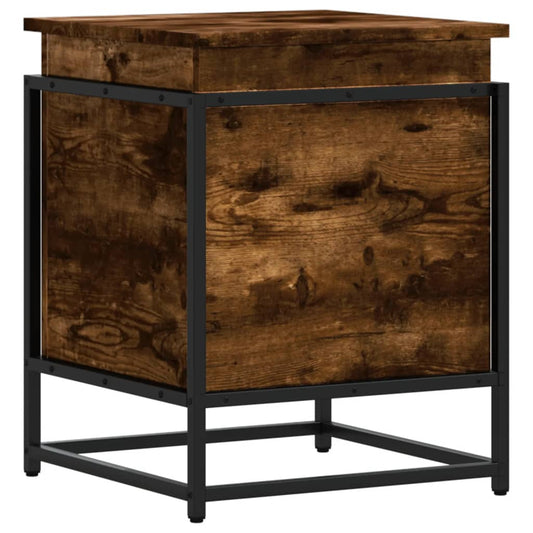 vidaXL Storage Box with Lid Smoked Oak 40x40x51.5 cm Engineered Wood