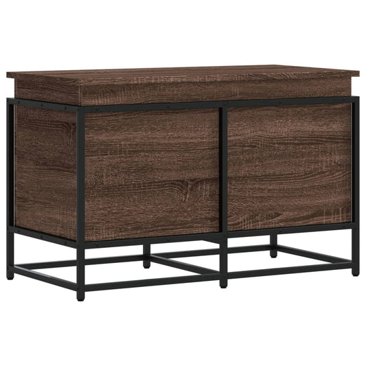vidaXL Storage Box with Lid Brown Oak 80x40x51.5 cm Engineered Wood