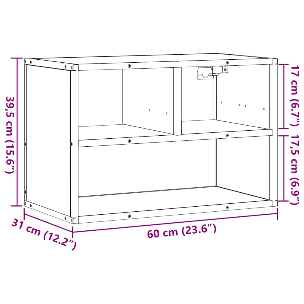 vidaXL TV Cabinet Black 60x31x39,5 cm Engineered Wood and Metal