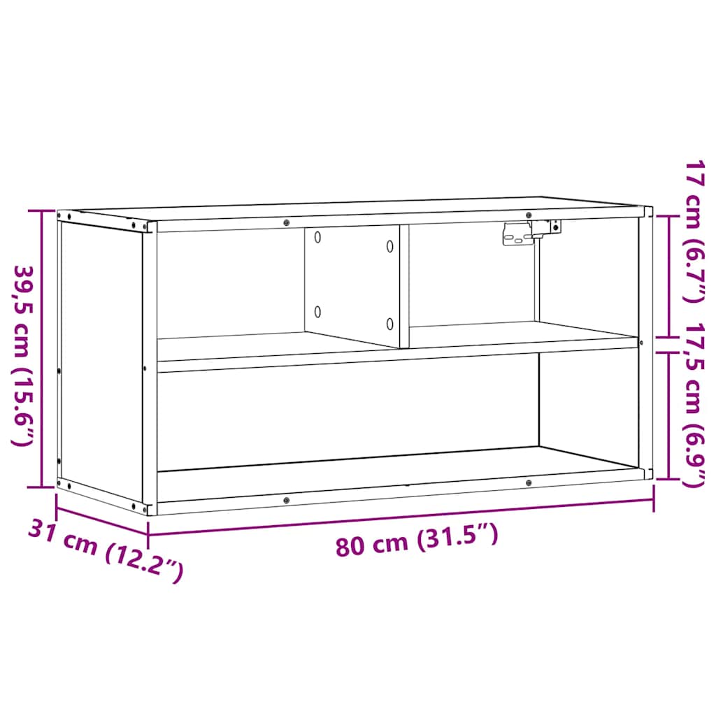 vidaXL TV Cabinet Black 80x31x39,5 cm Engineered Wood and Metal