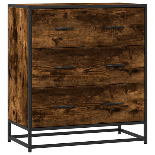 vidaXL Sideboard Smoked Oak 68x35x76 cm Engineered Wood and Metal