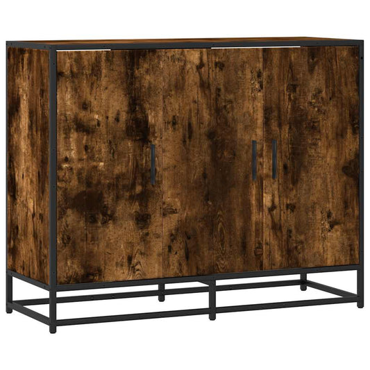 vidaXL Sideboard Smoked Oak 94x35x76 cm Engineered Wood