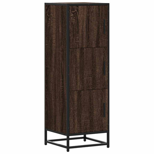 vidaXL Highboard Brown Oak 35.5x35x106.5 cm Engineered Wood and Metal