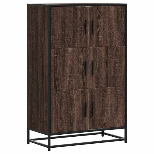 vidaXL Highboard Brown Oak 68x35x106,5 cm Engineered Wood and Metal