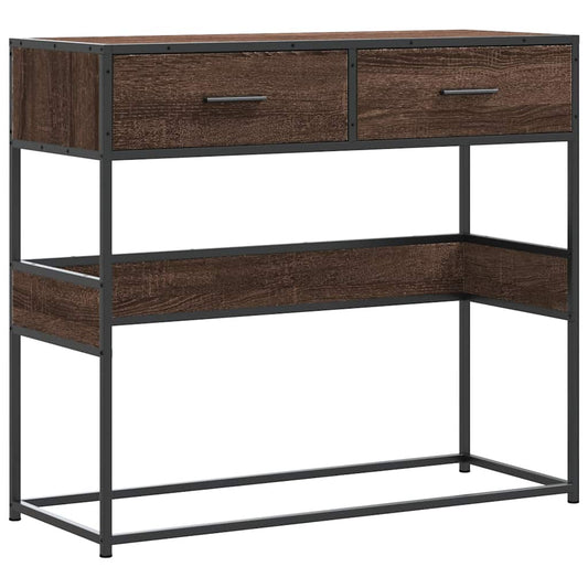 vidaXL Console Table Brown Oak 90x35x80 cm Engineered Wood