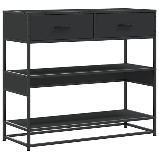 vidaXL Console Table Black 90x35x80 cm Engineered Wood
