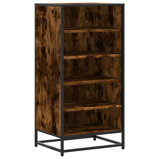 vidaXL Shoe Rack Smoked Oak 48x38x97.5 cm Engineered Wood