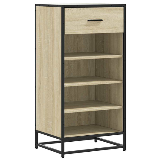 vidaXL Shoe Rack Sonoma Oak 48x38x97,5 cm Engineered Wood