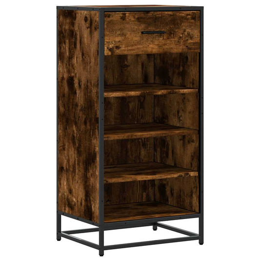 vidaXL Shoe Rack Smoked Oak 48x38x97,5 cm Engineered Wood