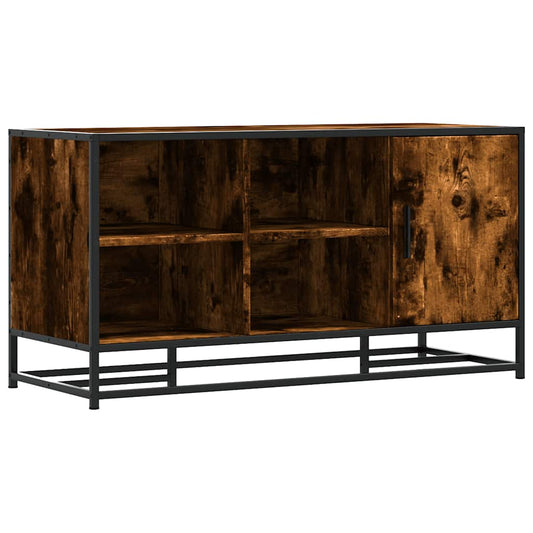 vidaXL Shoe Bench Smoked Oak 100x40x53,5 cm Engineered Wood and Metal