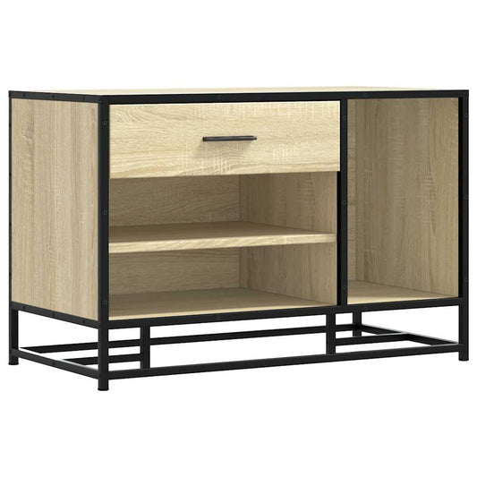 vidaXL Shoe Bench Sonoma Oak 80x40x53,5 cm Engineered Wood and Metal