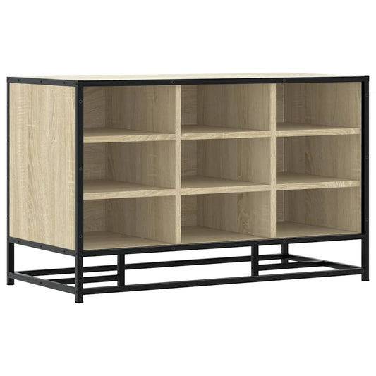vidaXL Shoe Bench Sonoma Oak 84x40x53,5 cm Engineered Wood and Metal