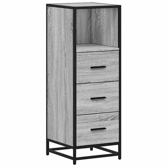 vidaXL Bathroom Cabinet Grey Sonoma 35x37.5x100 cm Engineered Wood