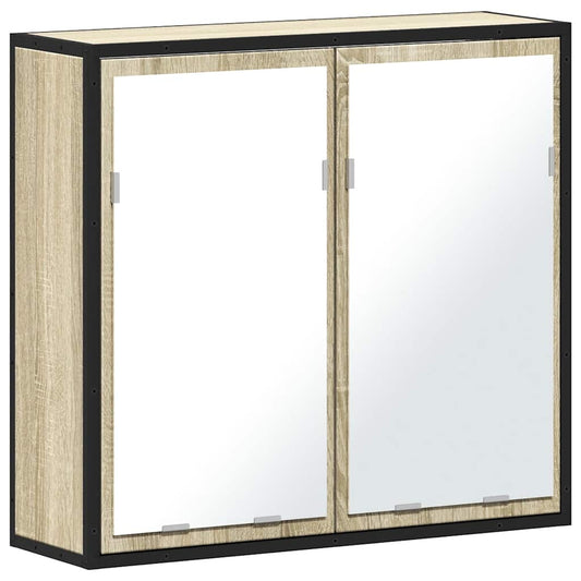 vidaXL Bathroom Mirror Cabinet Sonoma Oak 65x20x60 cm Engineered Wood