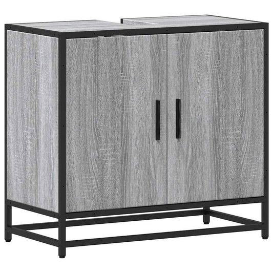 vidaXL Bathroom Sink Cabinet Grey Sonoma 65x33x60 cm Engineered Wood