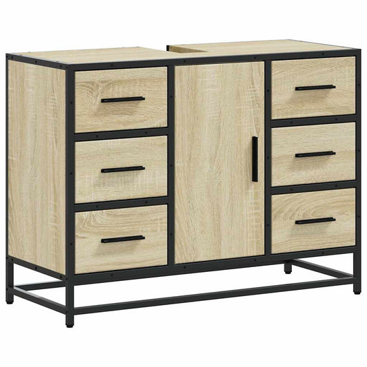 vidaXL Bathroom Sink Cabinet Sonoma Oak 80x33x60 cm Engineered Wood