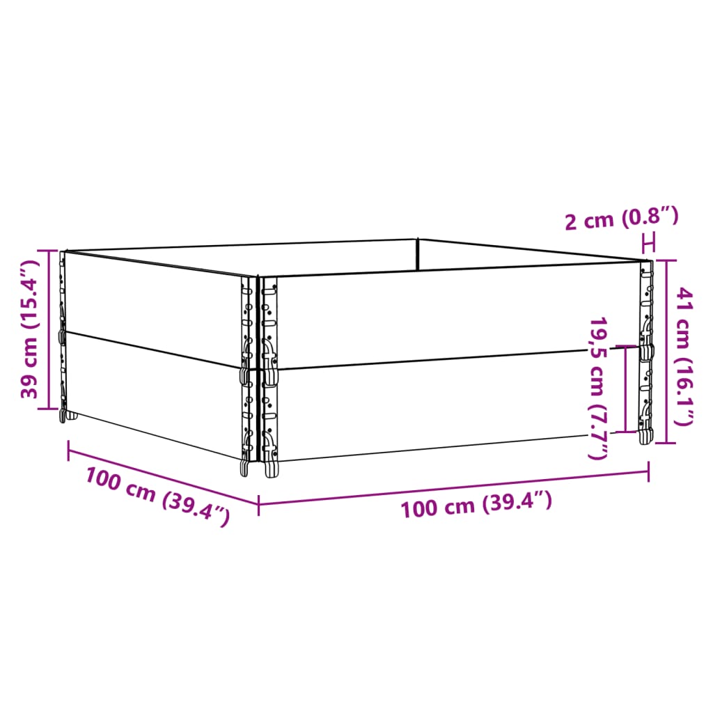 vidaXL Garden Planter 100x100 cm Solid Wood Pine