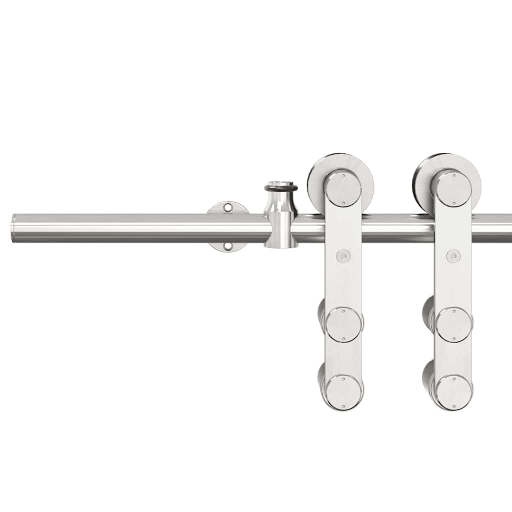 vidaXL Sliding Door Hardware Kit 200 cm Stainless Steel Silver