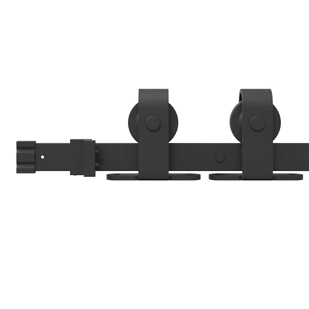vidaXL Sliding Door Hardware Kit 213 cm Steel Black