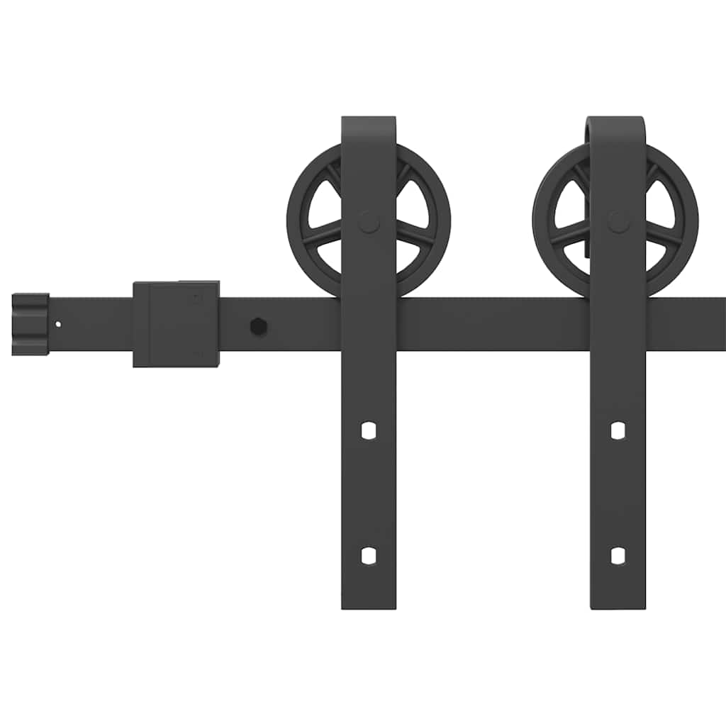 vidaXL Sliding Door Hardware Kit 183 cm Steel Black