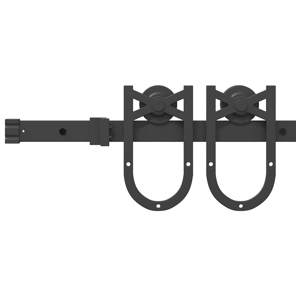 vidaXL Sliding Door Hardware Kit 183 cm Steel Black