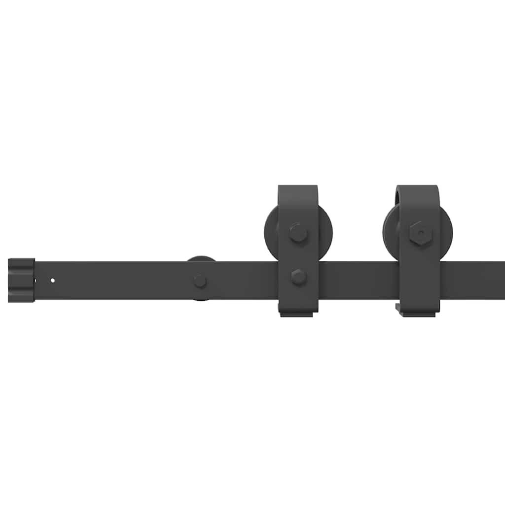 vidaXL Sliding Door Hardware Kit 183 cm Steel Black