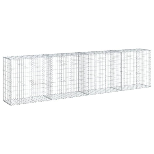 vidaXL Gabion Basket with Cover 400x50x100 cm Galvanised Iron