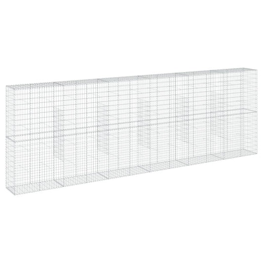 vidaXL Gabion Basket with Cover 600x50x200 cm Galvanised Iron