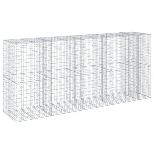 vidaXL Gabion Basket with Cover 450x100x200 cm Galvanised Iron