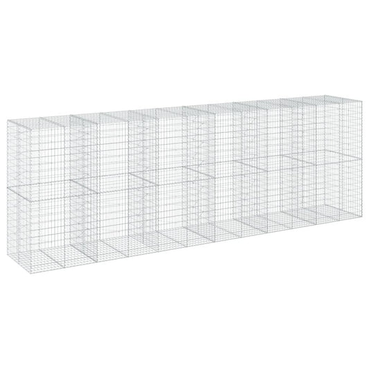 vidaXL Gabion Basket with Cover 600x100x200 cm Galvanised Iron