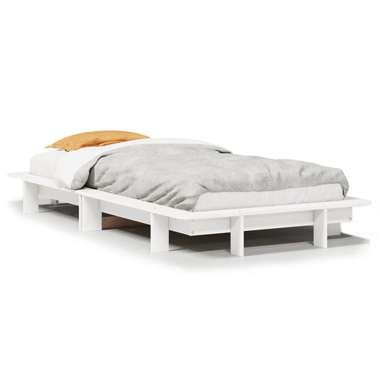 vidaXL Bed Frame without Mattress White 90x190 cm Single Solid Wood Pine