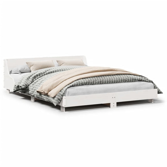 vidaXL Bed Frame without Mattress White 140x200 cm Solid Wood Pine
